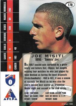 1998 Select AFL Signature Series #170 Joe Misiti Back